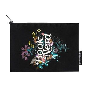 Book Nerd Floral pouch NWT